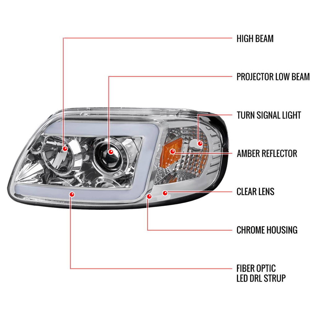 Chrome Projector Headlights U2051