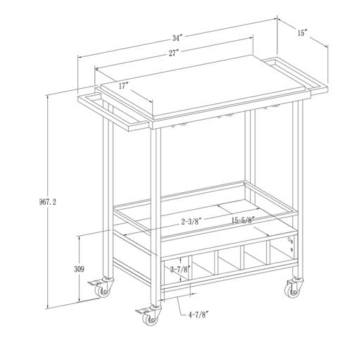 Faux White Marble Bar Cart T9674