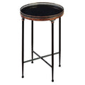 Black Metal and Marble Accent Table C343