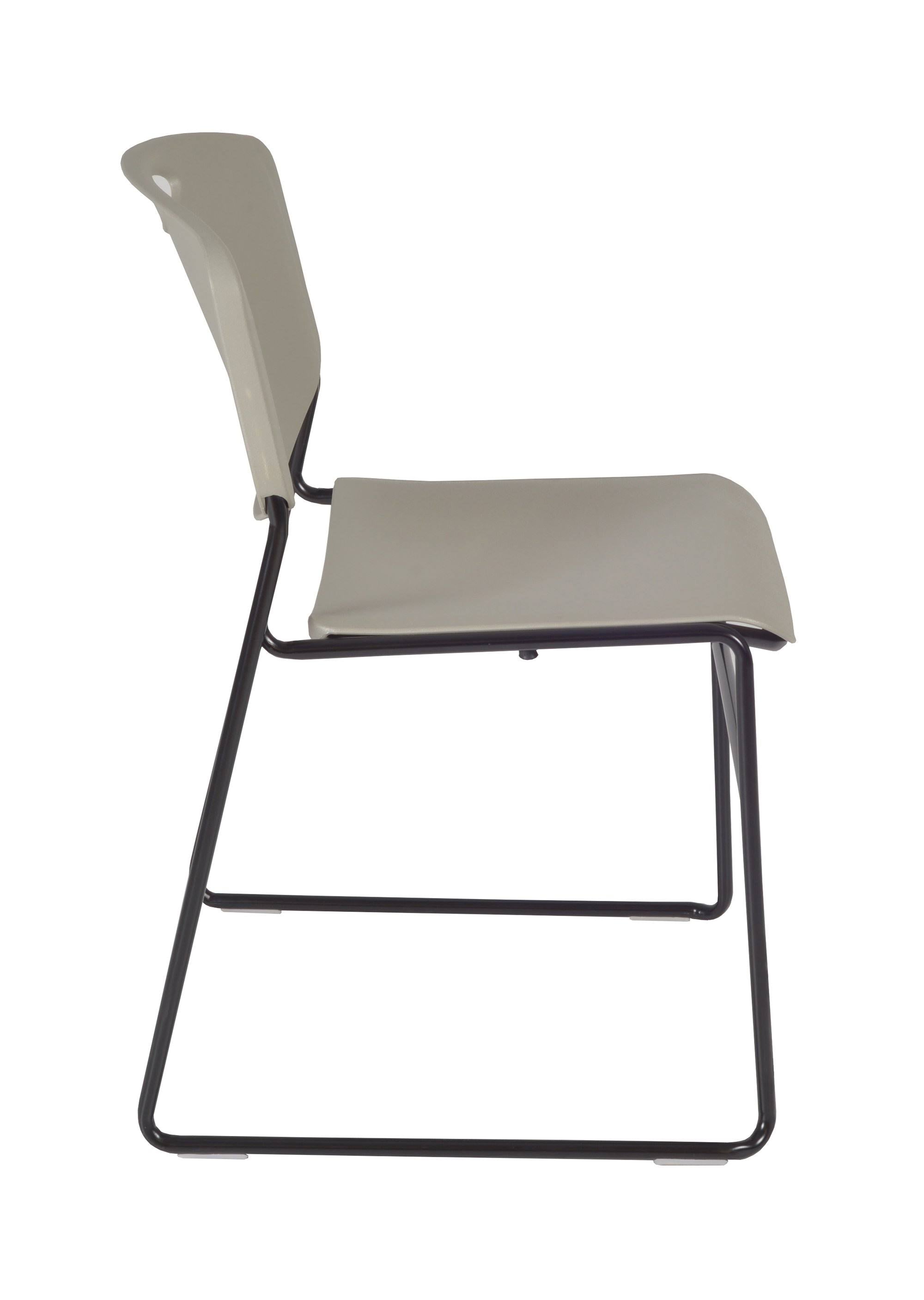Maple Round Breakroom Table with 4 Grey Stack Chairs E225