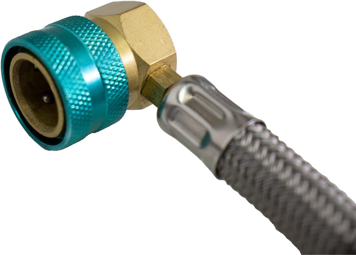 36 Premium Steel Braided Hose Can Tap with Gauge AC Refrigerant Recharge Hose X902
