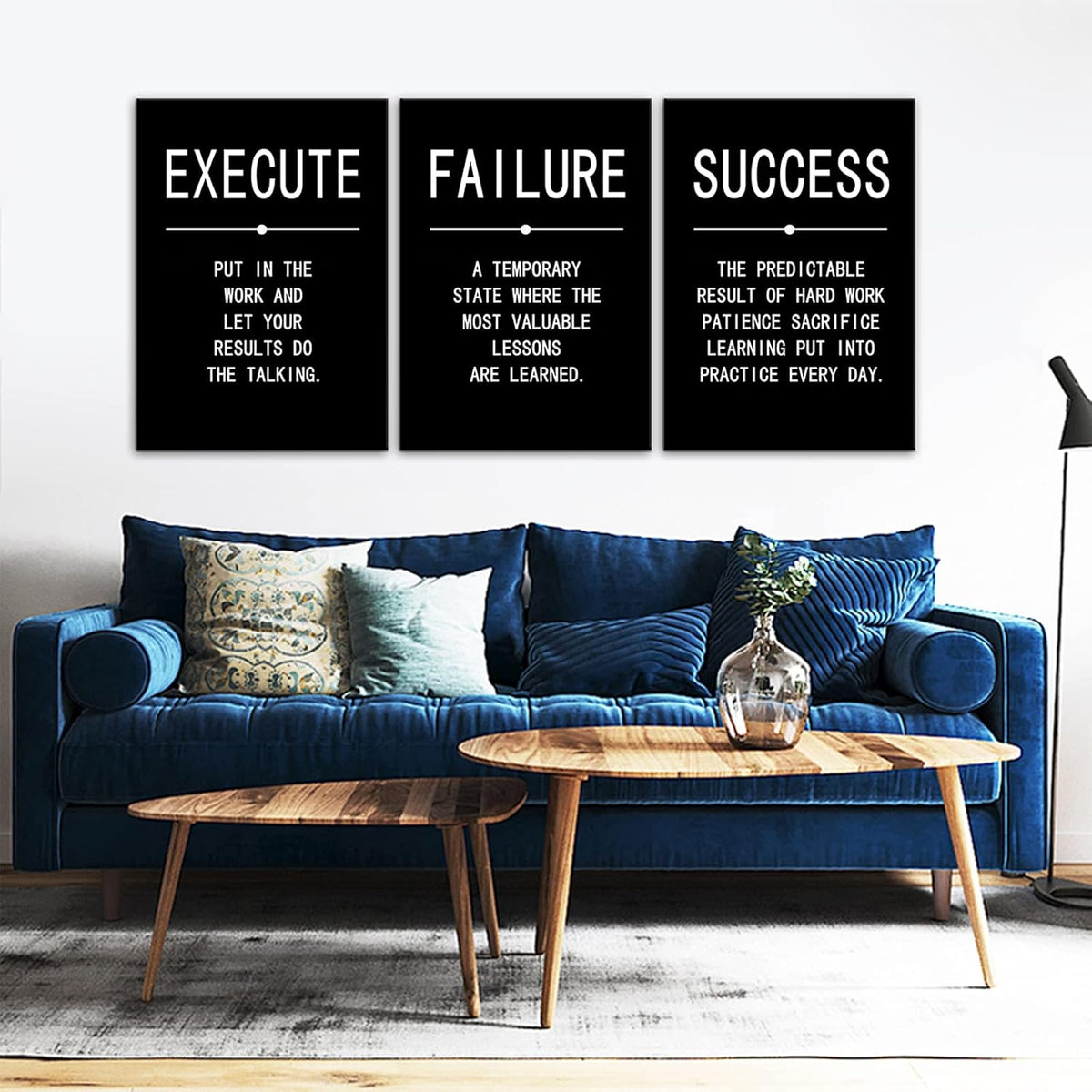 3 Pieces Black Framed Canvas Wall Art R715797