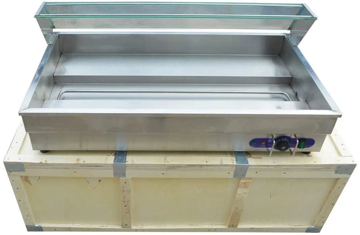 5-Pot Commercial Buffet Food Warmer with Glass Shield X49378