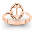14K Rose Gold Anchor Ring I812