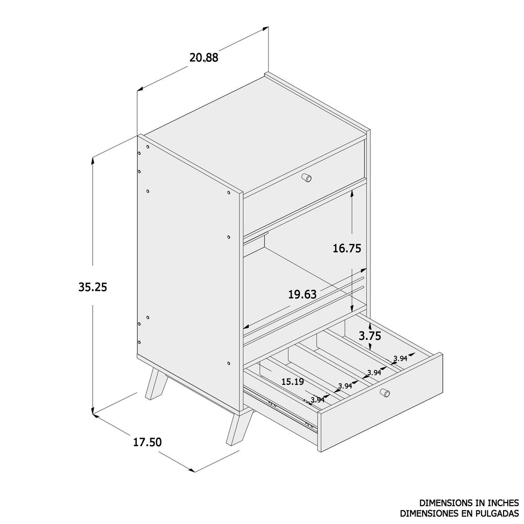 Mini Bar Cabinet with 2 Drawers and 1 Shelf F728414