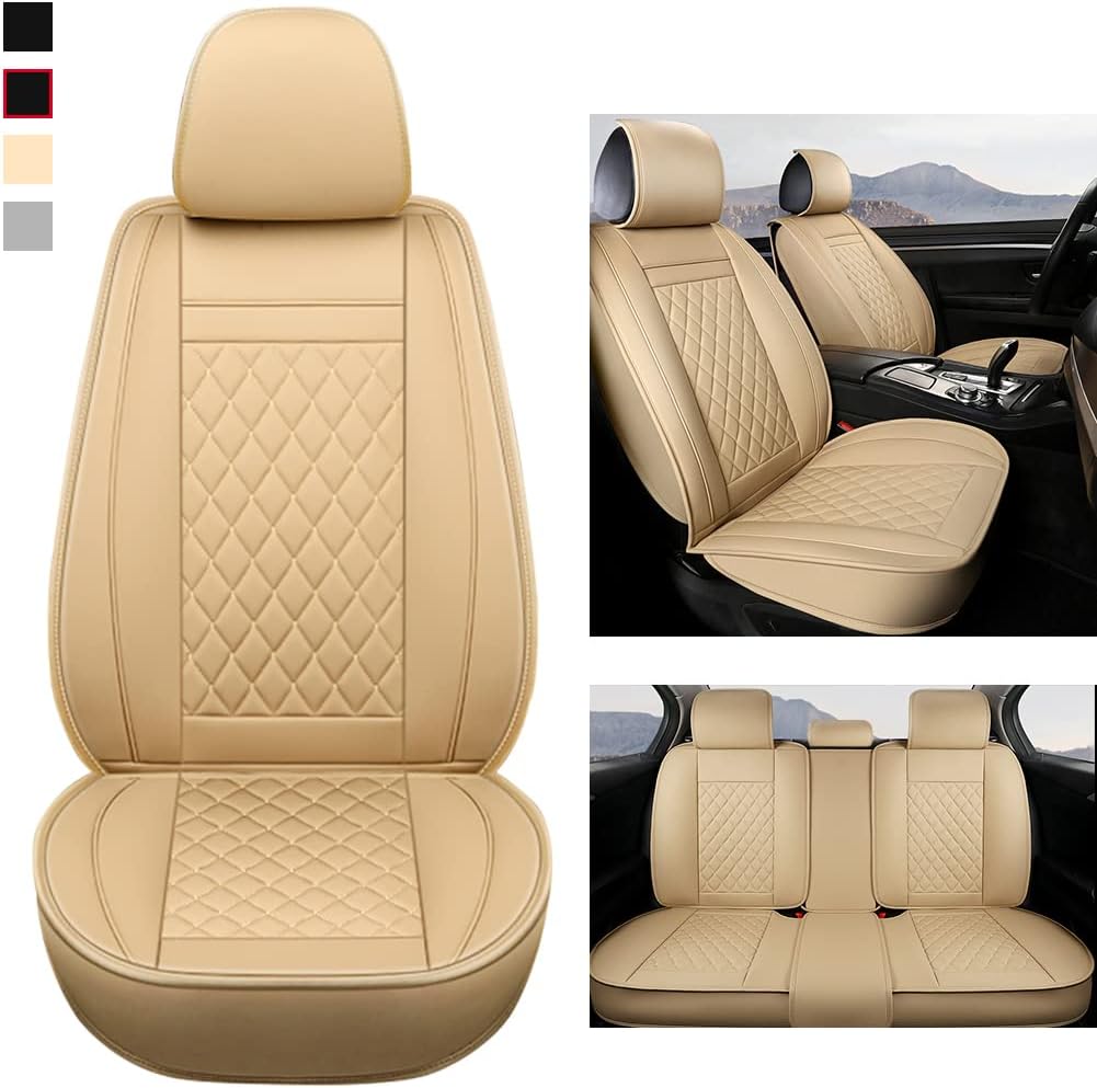 Beige Rear Bench Car Seat Cover W334