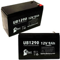 2x Pack 12V 9Ah Sealed Lead Acid Battery with F1 Terminal Adapters R5932