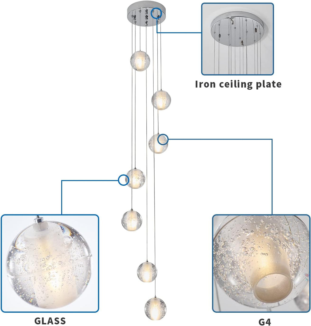 Crystal Chandelier 14-Lights H98.4 x W7.8 I177