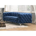 Blue Velvet Square Arm Loveseat S903952