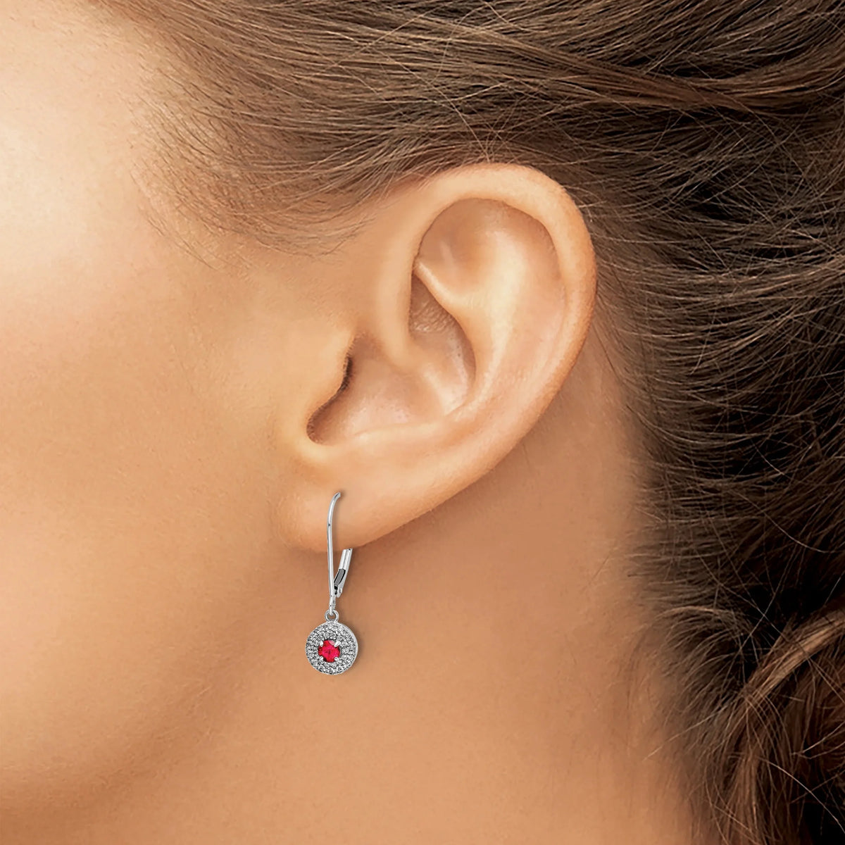 14 Karat White Gold Lab Grown Diamond Leverback Dangle Earrings A26940