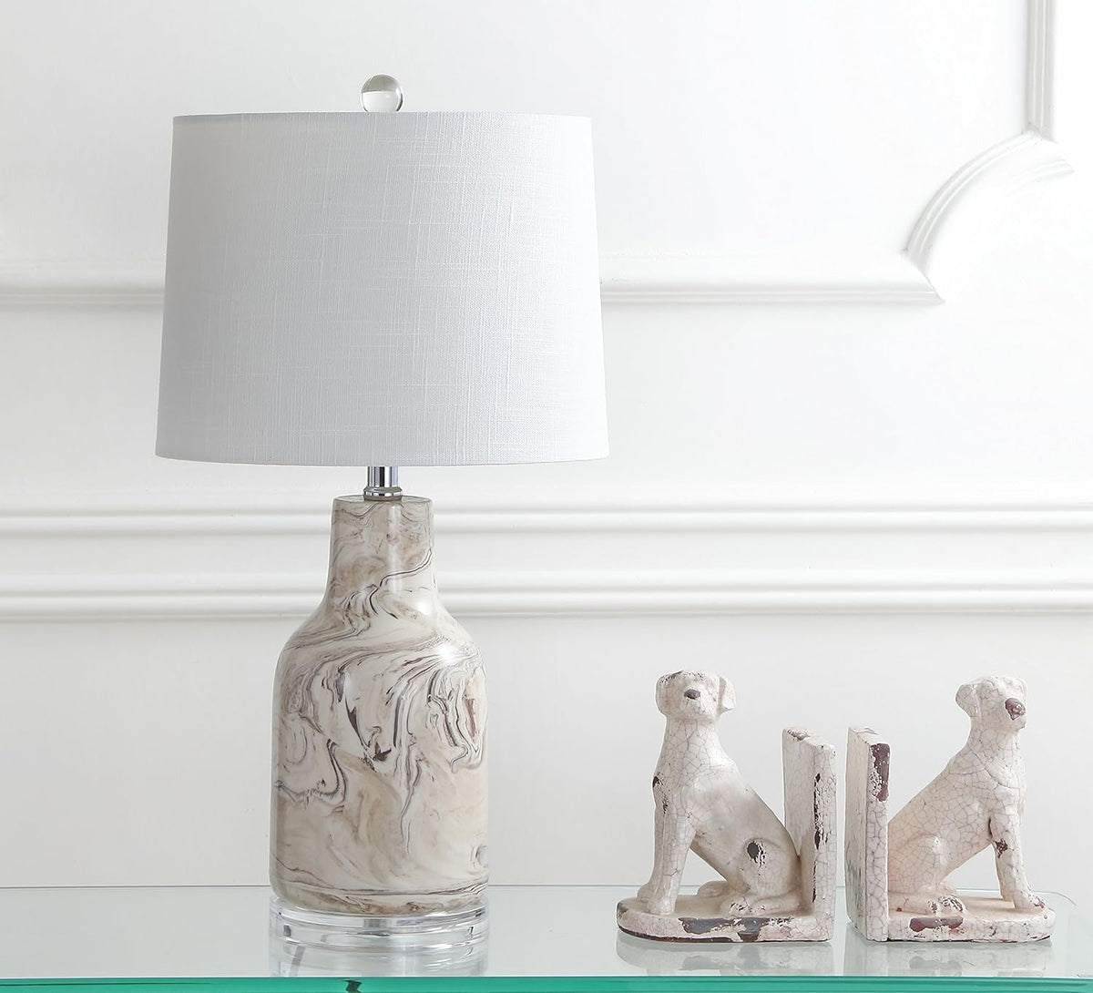 Gray/White Ceramic LED Table Lamp U329874