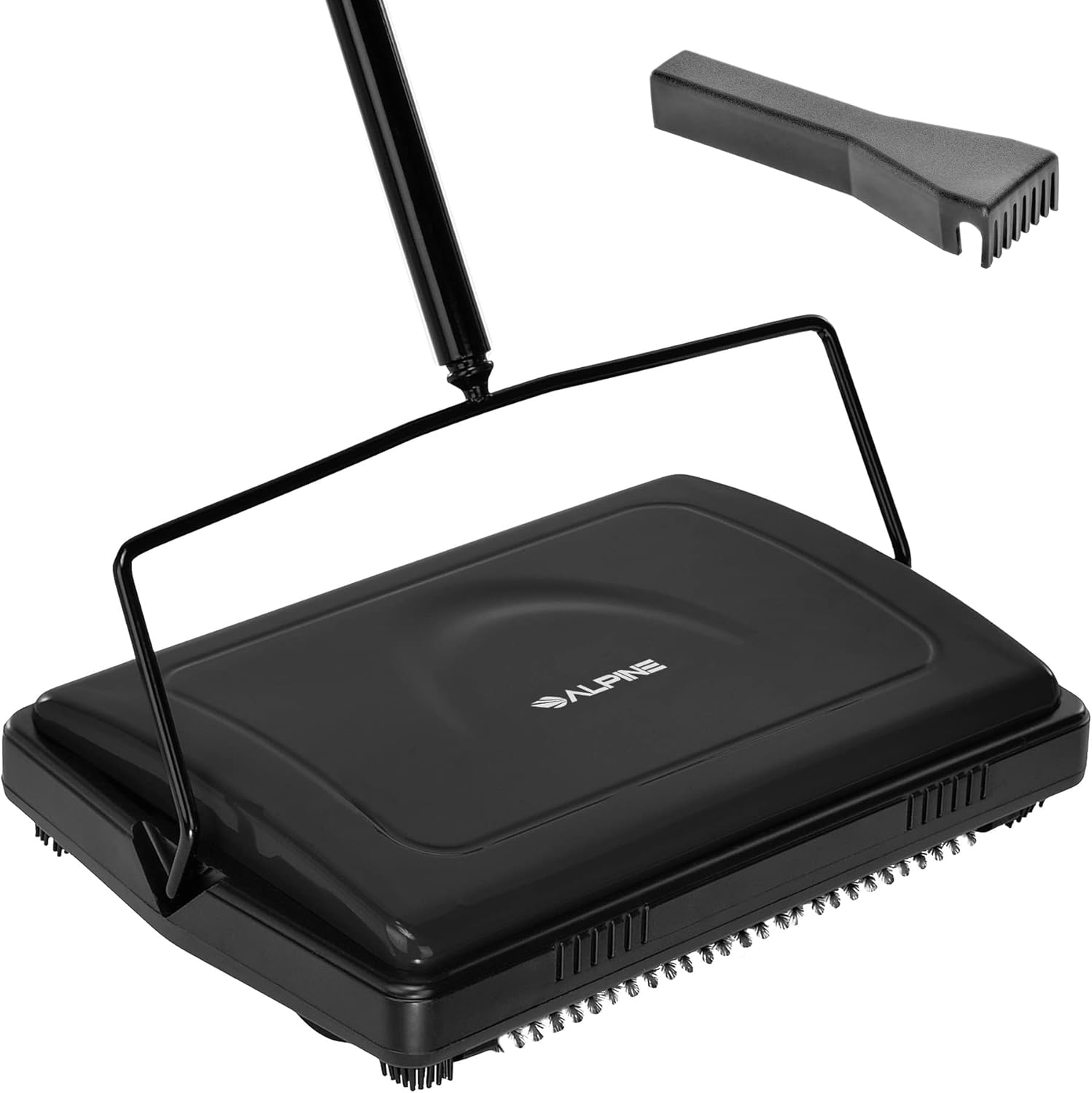 Manual Carpet Sweeper Triple Brush Non Electric Multi-Surface Floor Cleaner Red Pack of 2 W856500