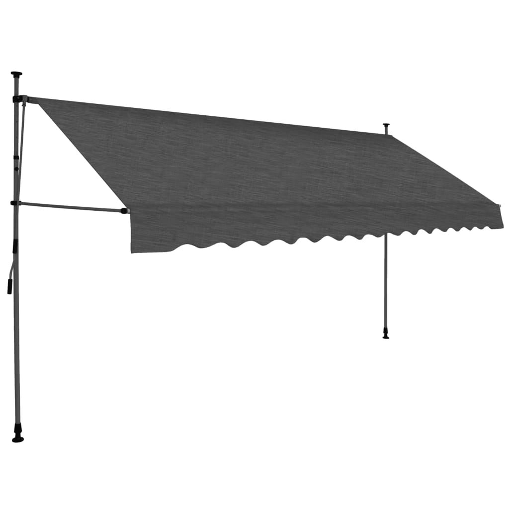Manual Retractable Awning with 157.5" Anthracite D216855