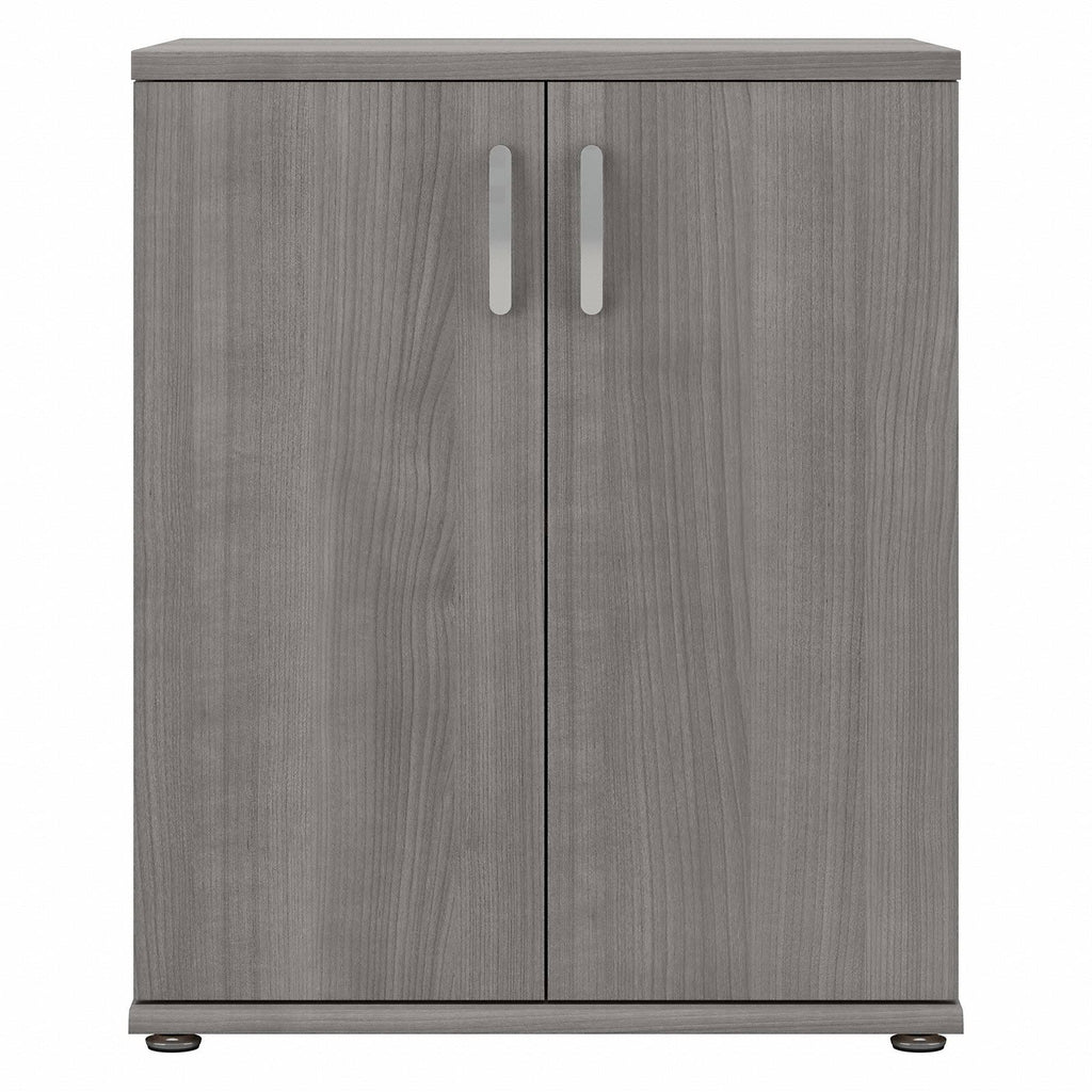 Storm Gray Floor Storage Cabinet with Doors and Shelves K62222