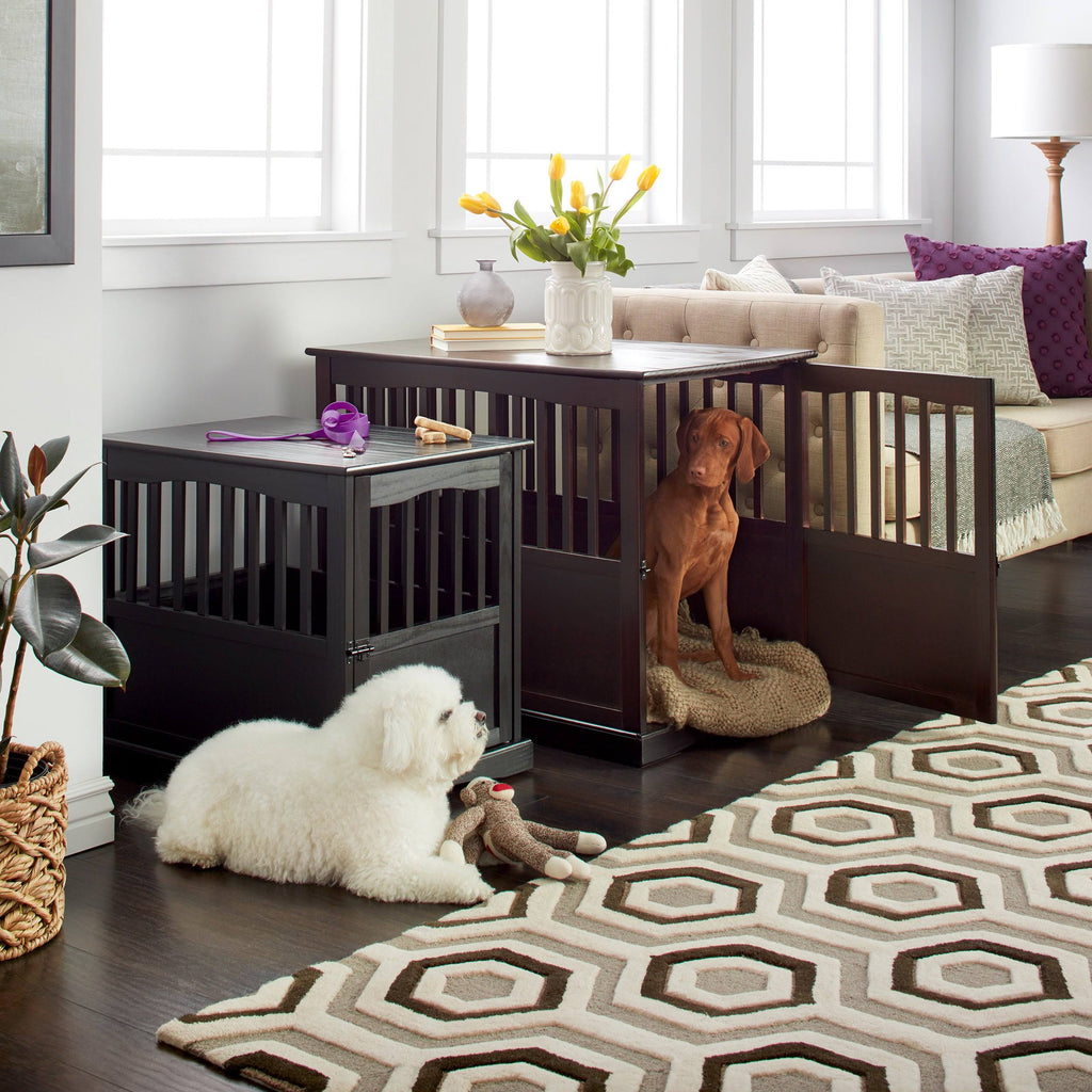 Walnut Pet Crate End Table Z31946