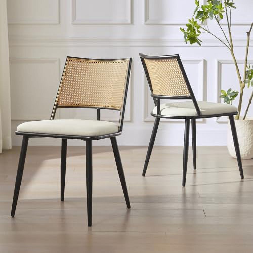 Rattan Dining Chairs with Metal Frame and Rattan Backrest M9990