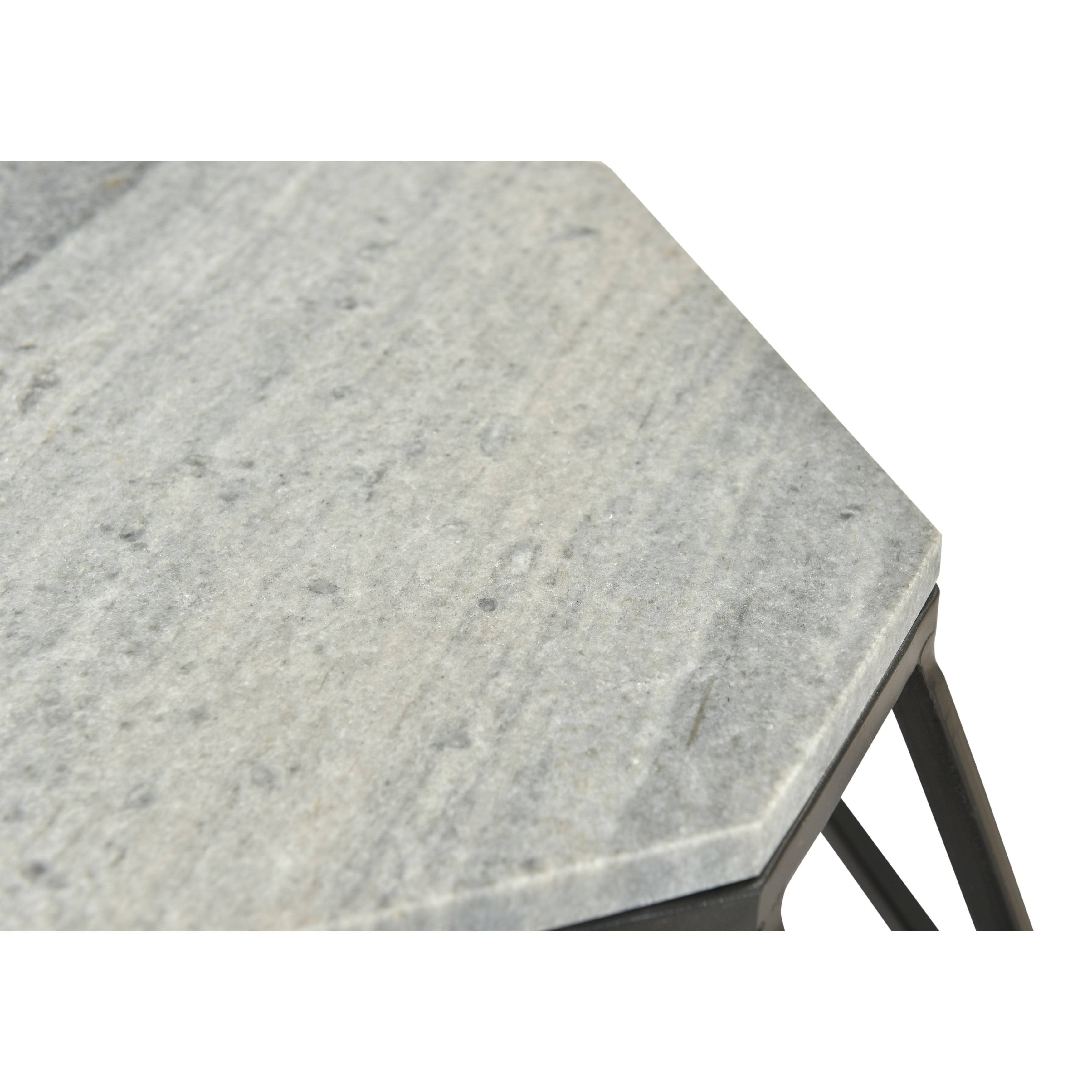 Grey Black Octagonal Accent Table J655