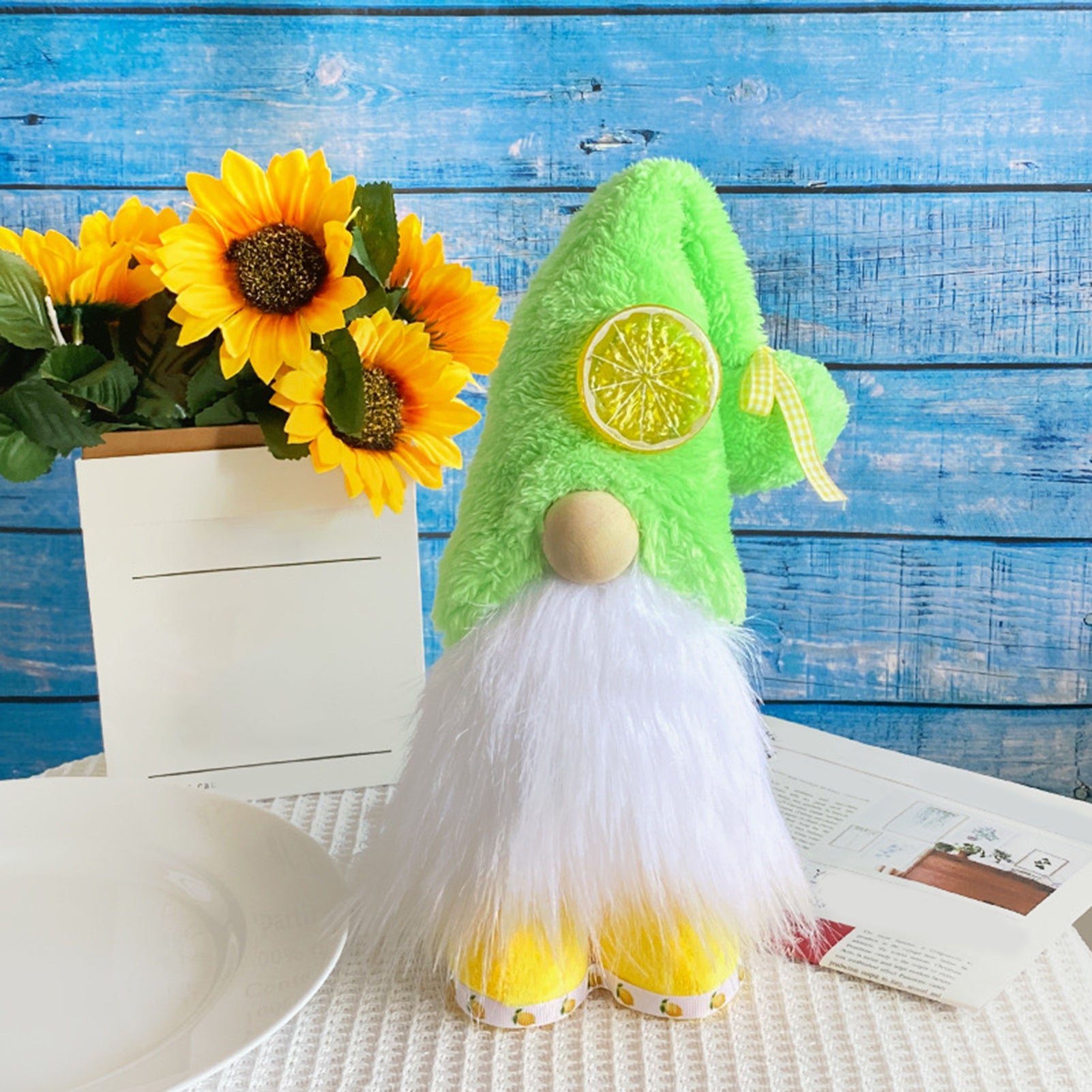 Gnomes Plush Doll Summer Style Faceless Doll Plushie Ornament Lemon Dwarf Doll Home Decor I815