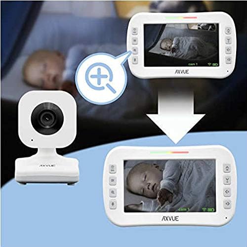 Video Baby Monitor 2 Cameras, Large Vertical Screen, Handheld, 1000ft Range, Auto Night Vision, Temperature Alert G41022