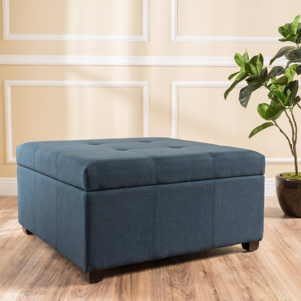 Dark Gray Fabric Storage Ottoman R430