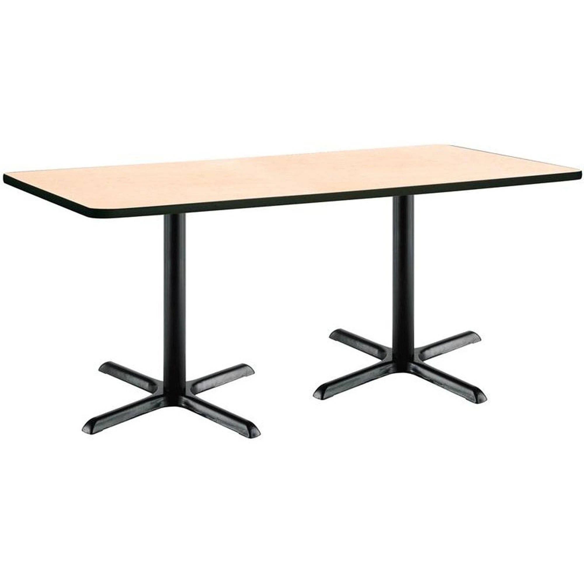 Black X-Base Pedestal Table with Natural Top W653