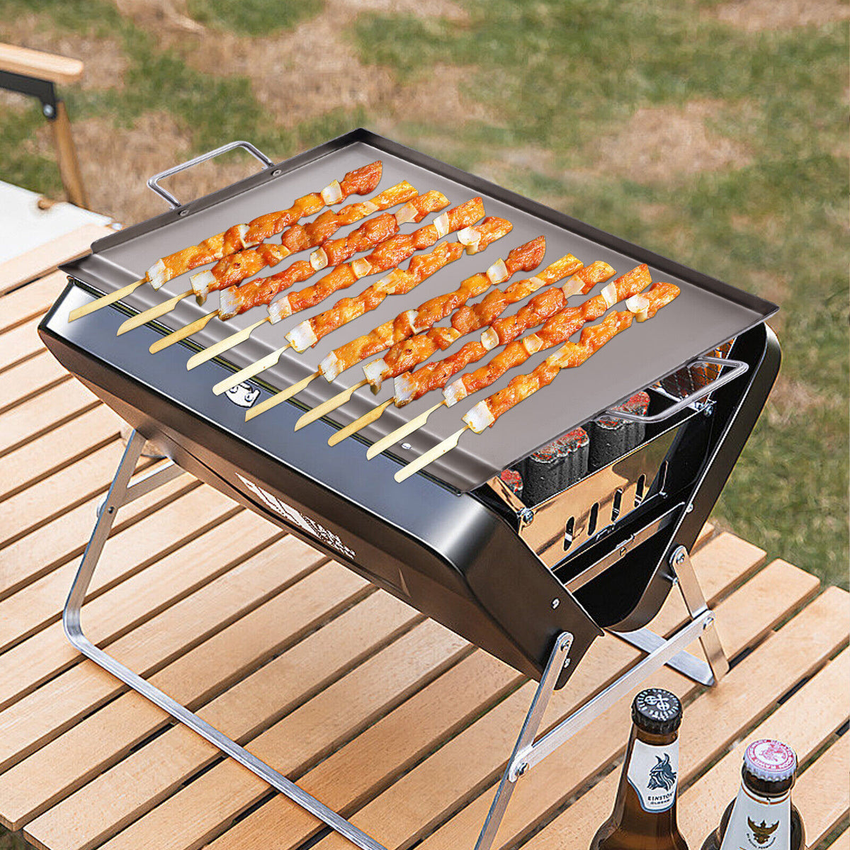 Stainless Steel Griddle Pan for BBQ Gas Grill & Charcoal Grill S5631