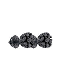 Black-finish Sterling Silver Diamond Cluster Earrings 1 Cttw B5783