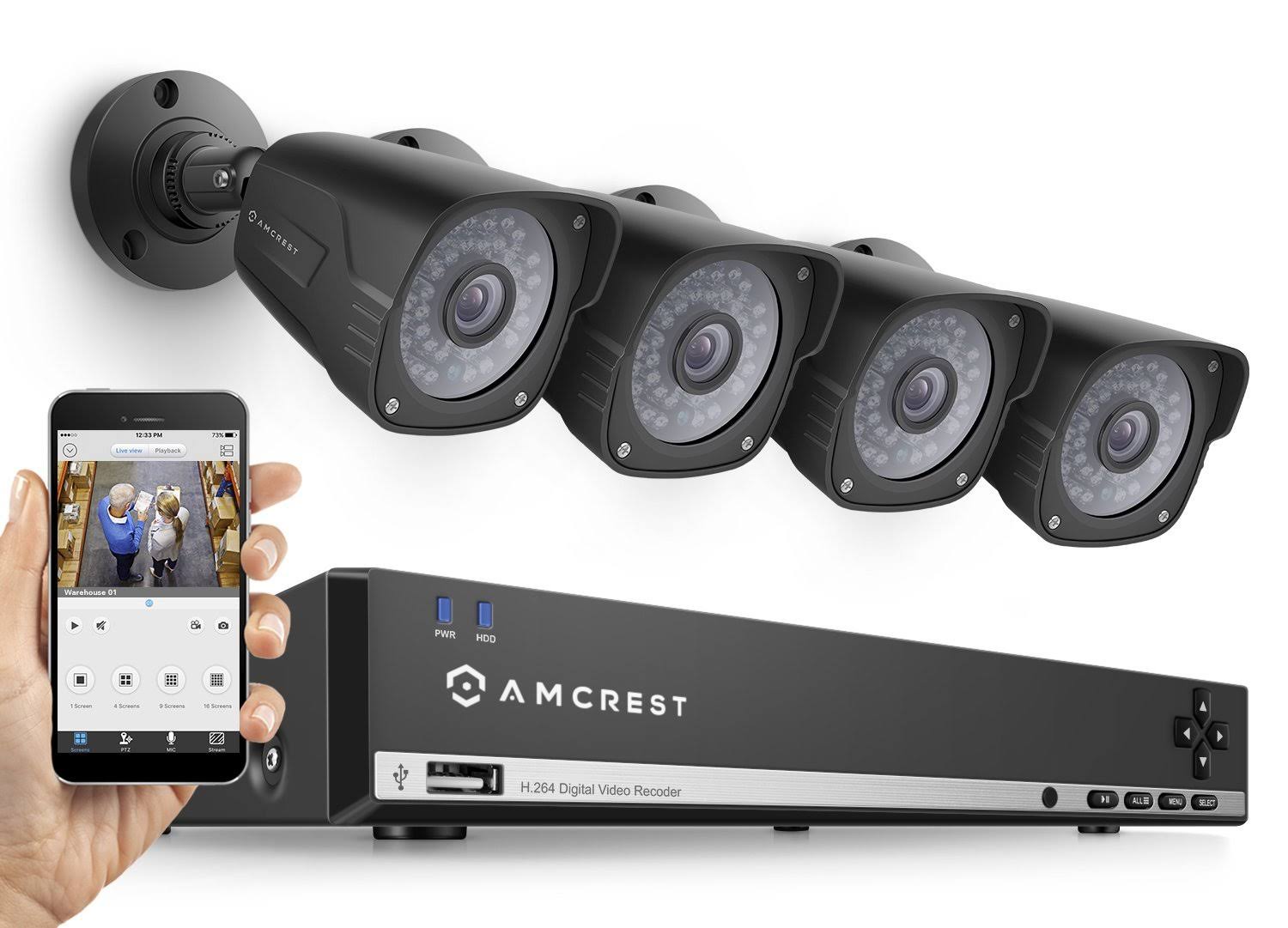 3MP 4CH Video Security System with 4 Weatherproof IP66 Bullet Cameras D14743