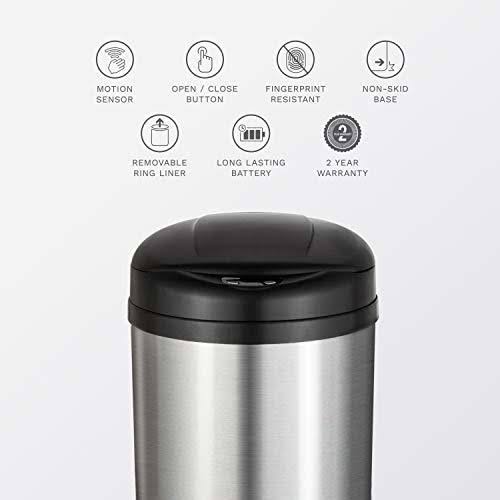 13.0-Gallon Stainless Steel Trash Can B77450