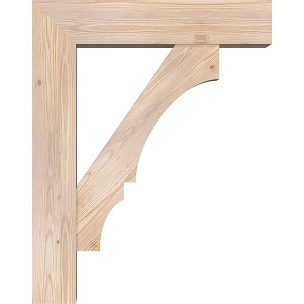 Douglas Fir Balboa Block Smooth Bracket with Offset Brace Z748