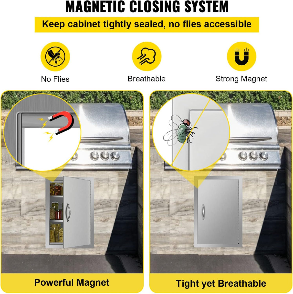 BBQ Access Door 17W x 24H Inch Stainless Steel K5286
