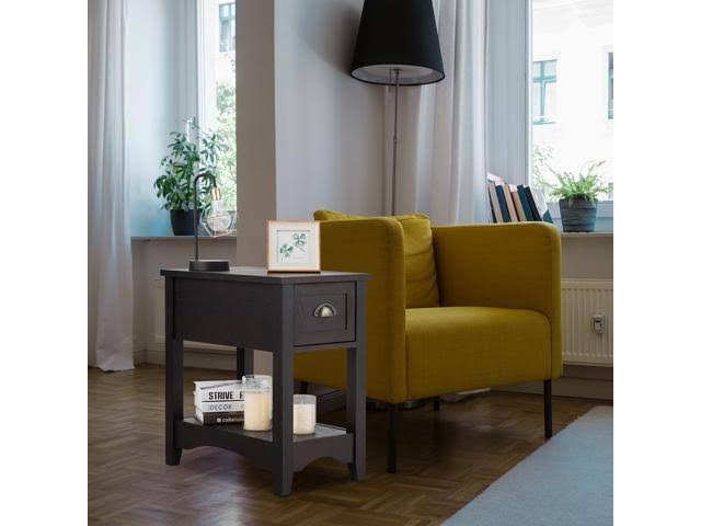 3 Pcs Counter Height Dining Table and 2 Chairs Black O2658