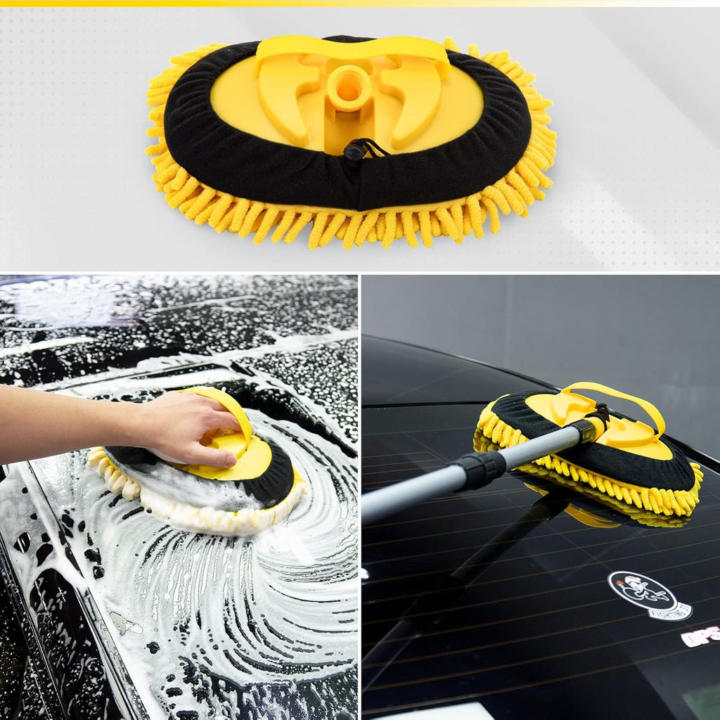 5 in 1 Car Wash Brush with 56 - Inch Aluminum Handle M7009