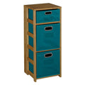 Square Folding Bookcase with Fabric Bins F49121