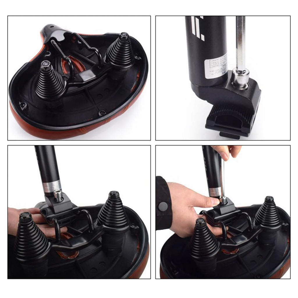 Brown Gel Waterproof Bike Seat Cushion with Taillight G614