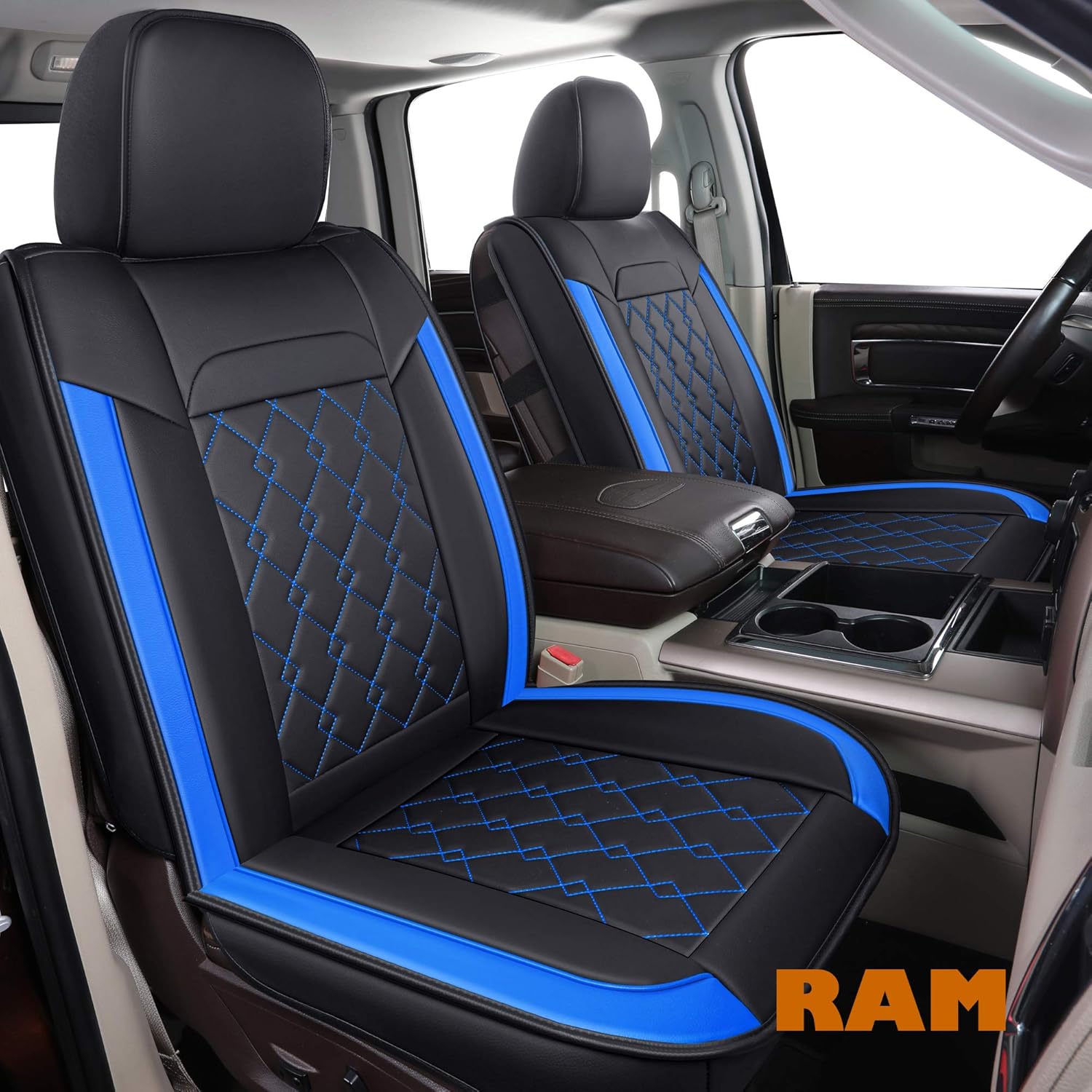 Black 2 pcs Ram Seat Covers O896264