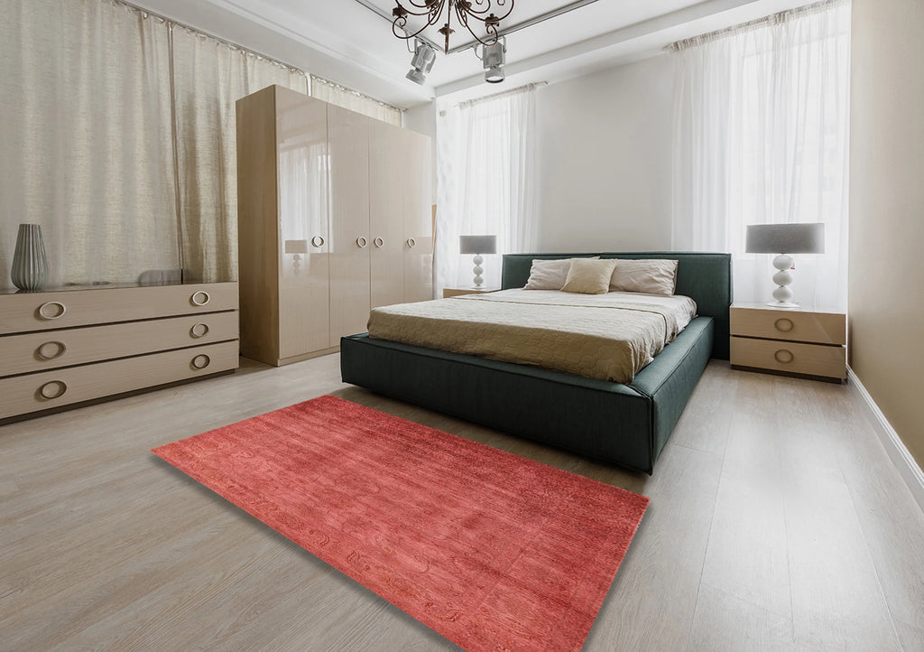 Bright Orange Rectangle Area Rug K4090