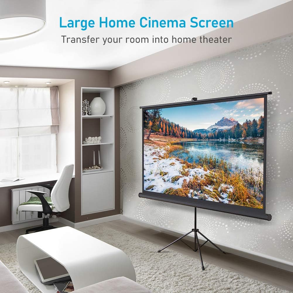 100 inch 16:9 Portable Projector Screen with Stand and Carry Bag V4079