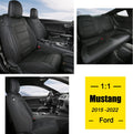 Black Faux Leather Car Seat Covers for Ford Mustang Coupe K6155