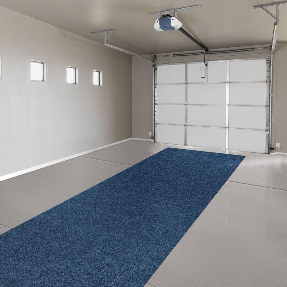 Blue 6 Feet x 10 Feet Indoor Outdoor Carpet with Rubber Marine Backing V264517