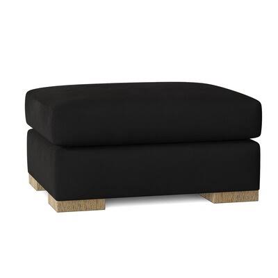 Velvet Black Ottoman Z31125
