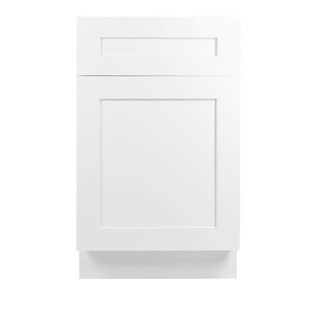 White Shaker Base Cabinet with 1 Door and 1 Drawer D399