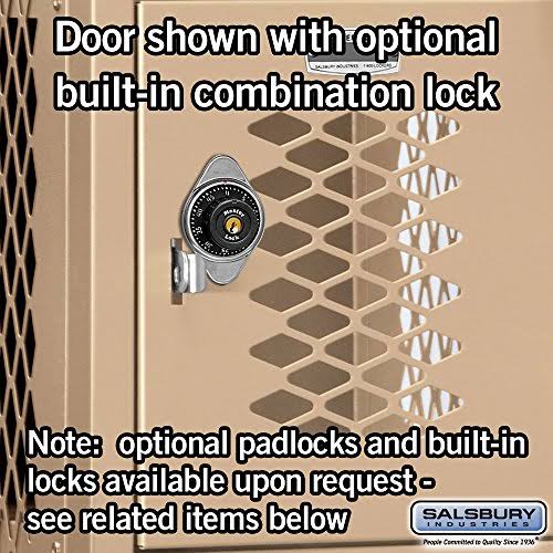 Vented Metal Locker, Six Tier, Tan D58314
