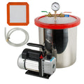 5 Gallon Stainless Steel Vacuum Degassing Chamber Kit with 3 CFM Pump Hose P932505