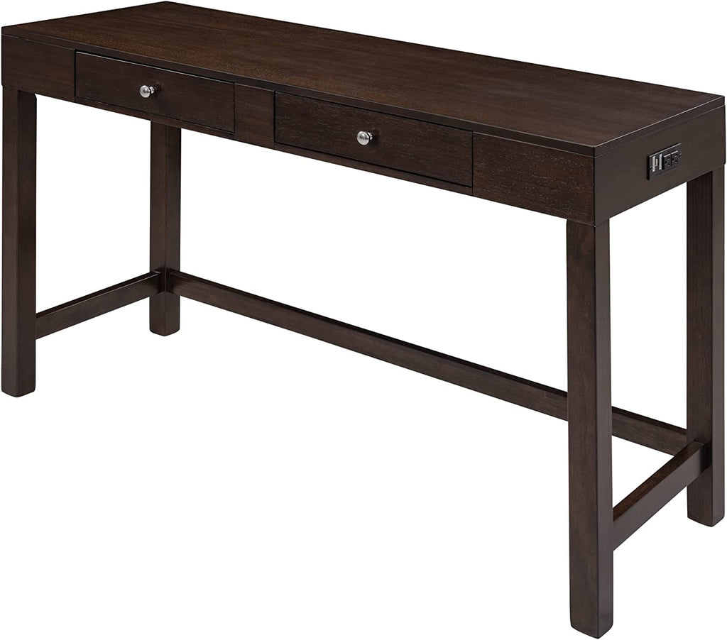 4-Piece Counter Height Dining Table Set with 3 PU Leather Padded Stools Espresso F1711