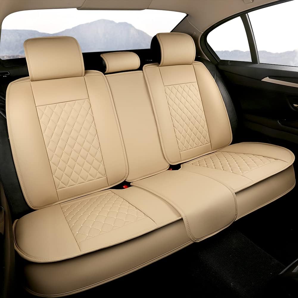 Beige Rear Bench Car Seat Cover W334