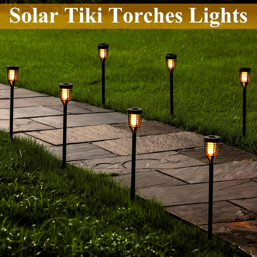 18PK Mini Solar Tiki Torches With Dancing Flickering Flame O503695