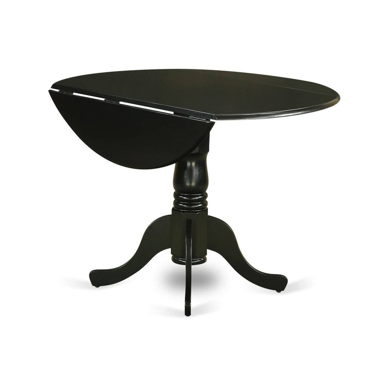 5pc Round Dining Table with Two Drop Leaves and Four Wood Seat Chairs Z83879
