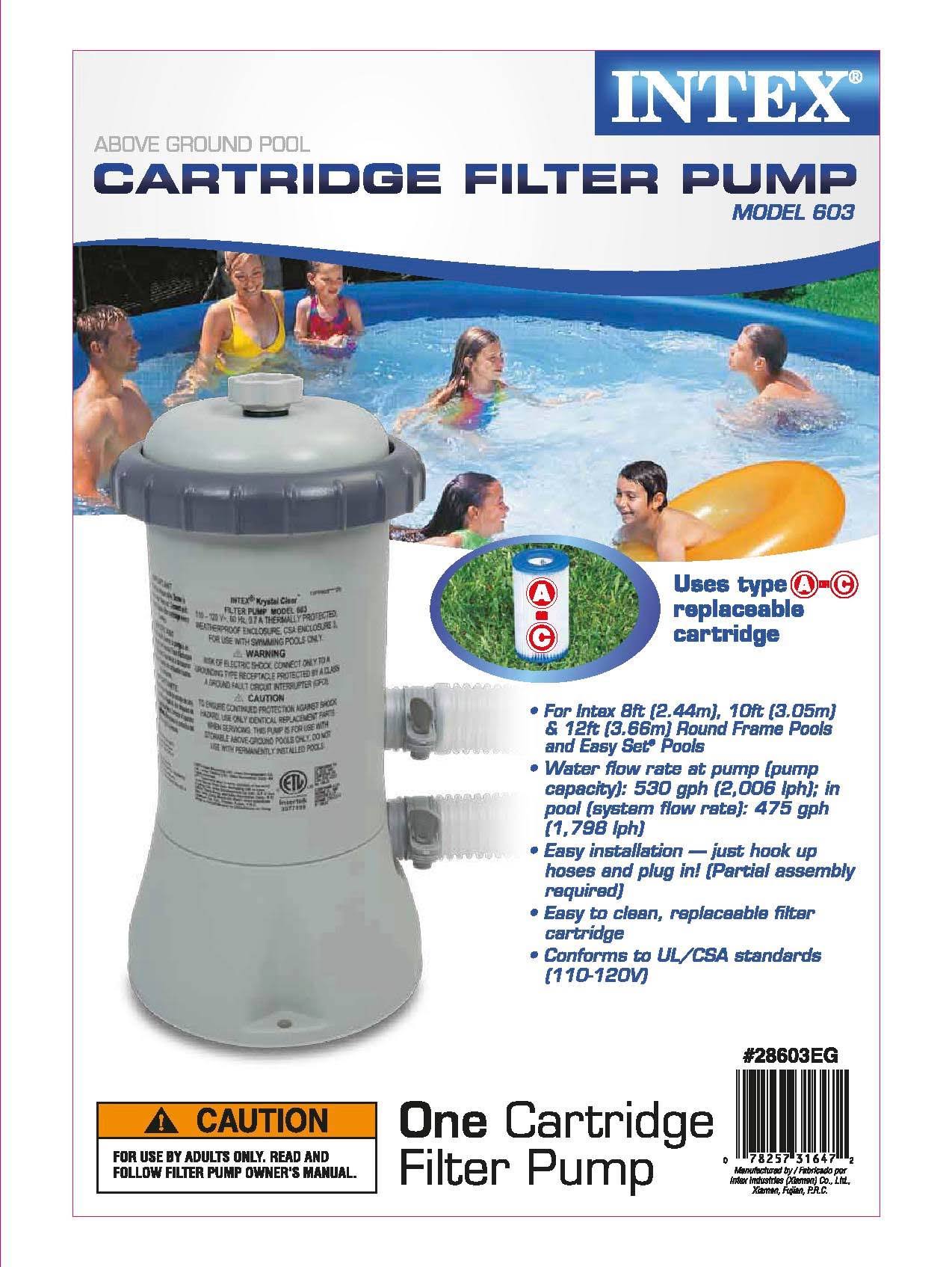 530 GPH Pool Cartridge Filter Pump (2 Pack) B77579