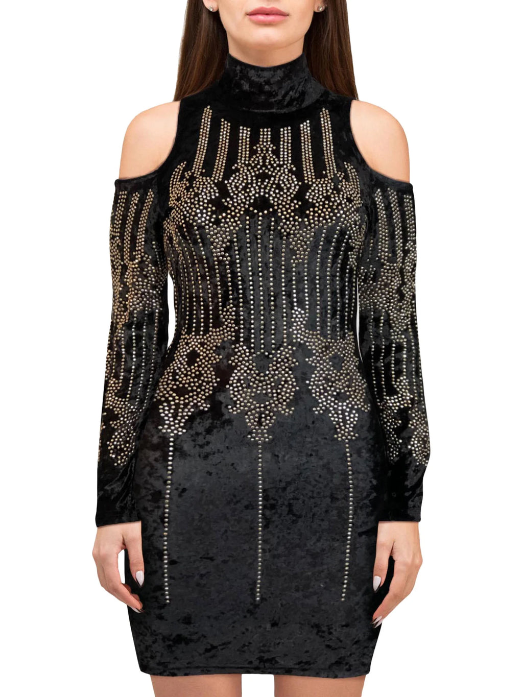 Vivi Stud Velvet Dress L118525